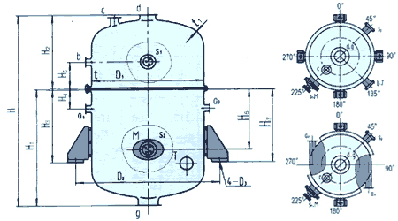 搪玻璃蒸发器产品结构图